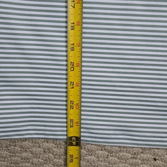 Green and White Striped Vineyard Vines Slub Shirt Size Medium - Picture 7 of 9